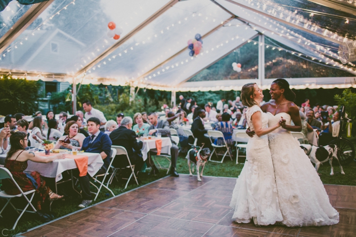 Clear tent at wedding