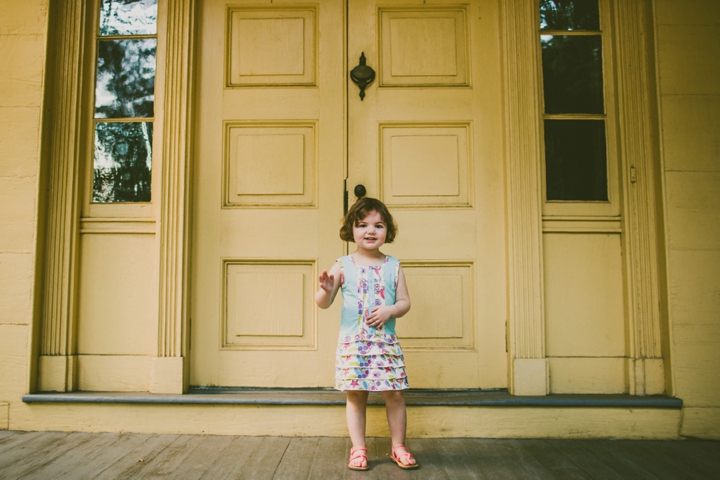 Little girl waving