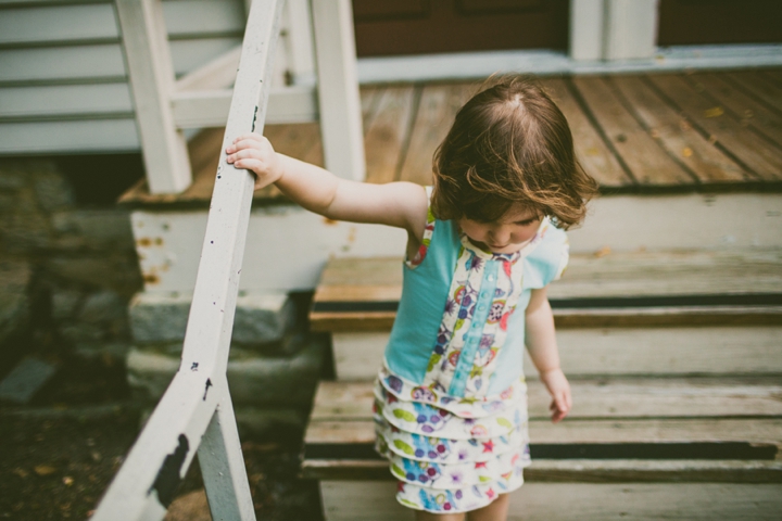 Girl walking down stairs