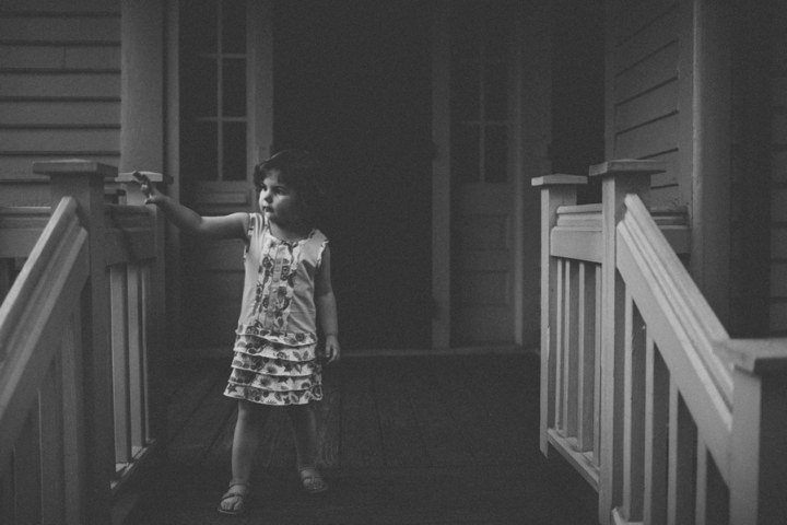 Toddler on porch