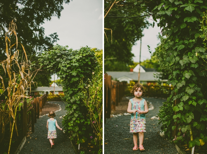 Girl standing in garden