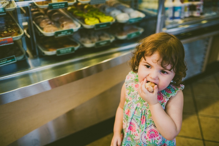 Kid eating donut