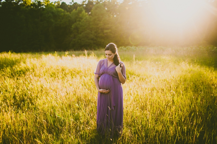 Maternity portrait in field