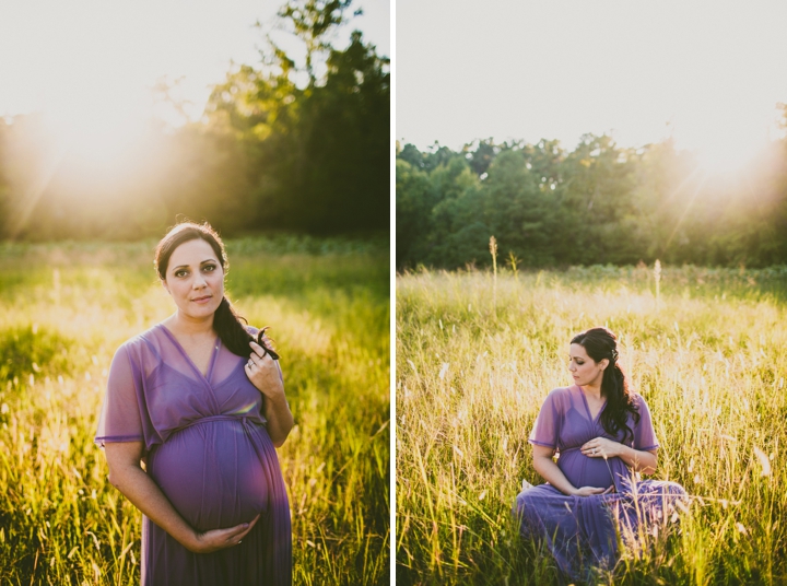 Maternity portrait in field