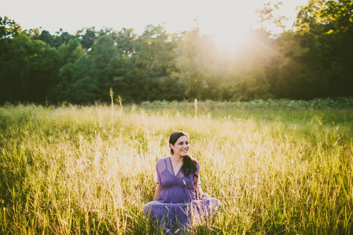 Maternity portrait in field