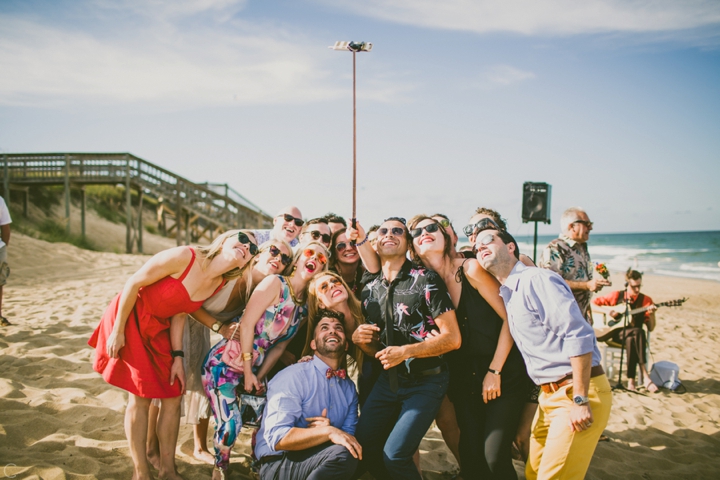 Selfie stick at wedding