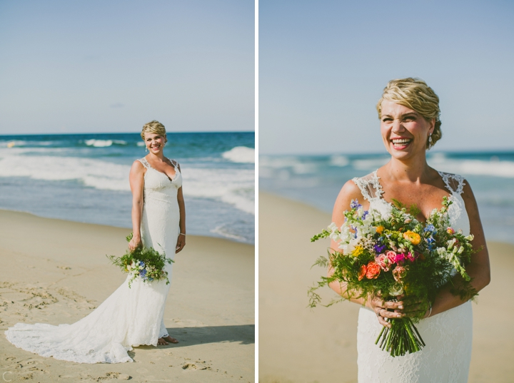 Bridal portrait on beach