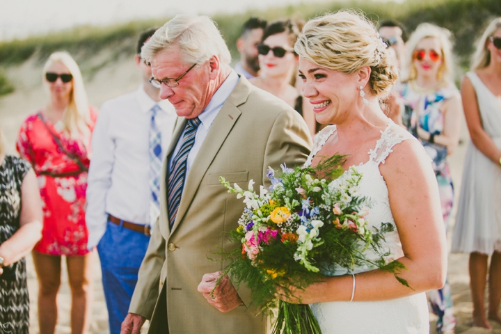 Bride walking down the aisle