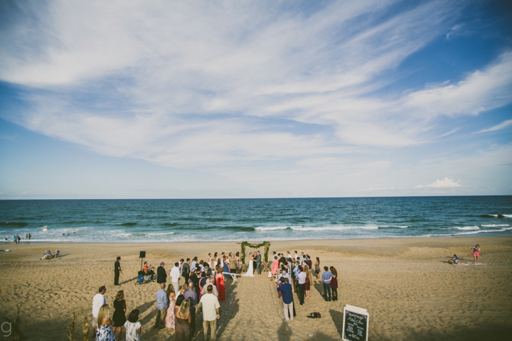 Beach wedding ceremony in the Outer Banks