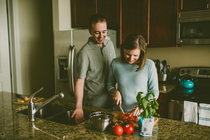 Couple cooking