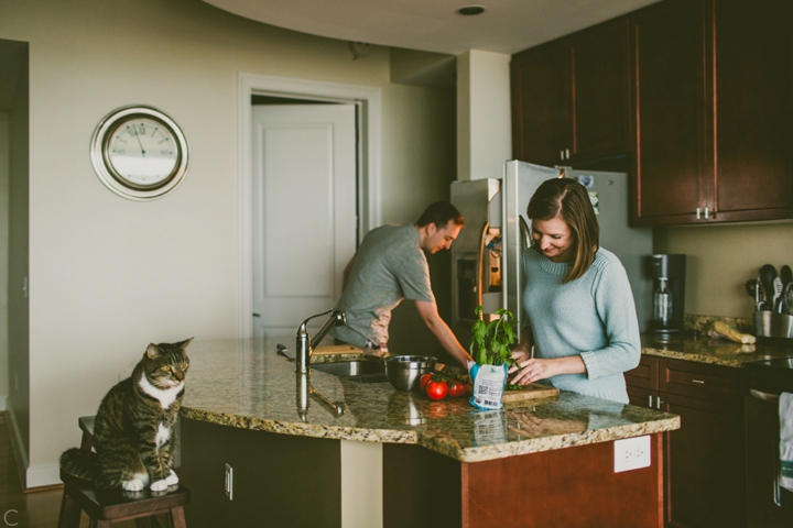 Couple cooking