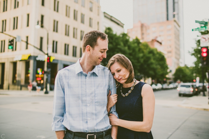 Couple standing in Raleigh