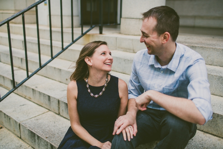 Couple sitting on stairs