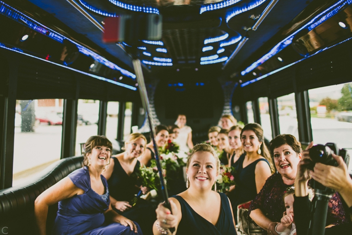 Selfie stick at wedding