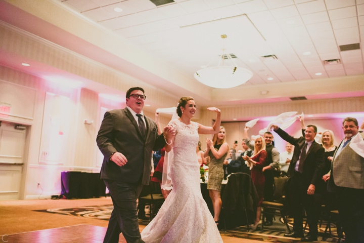 Entrance at wedding reception