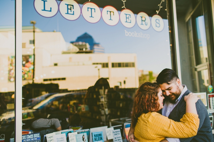 Couple in front of Letters Bookshop