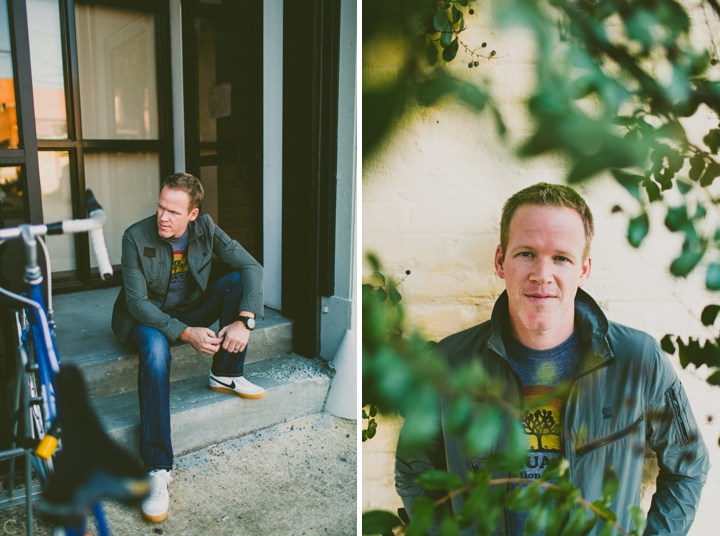 Man sitting in doorway