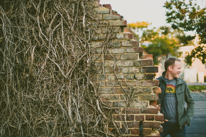 Man standing by wall