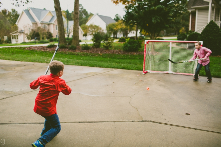 Kids playing hockey