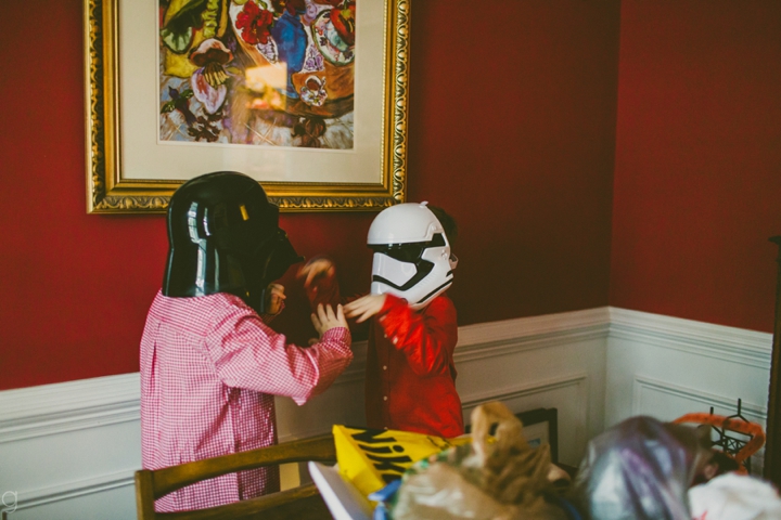 Kids in Star Wars Helmets