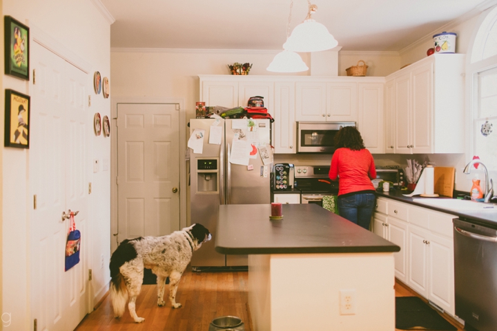 Woman cooking for dog