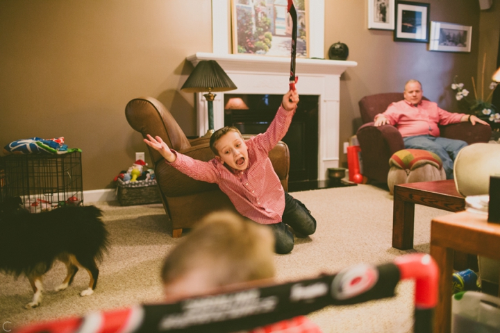 Kids playing hockey