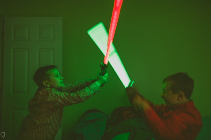 Kids with light sabers