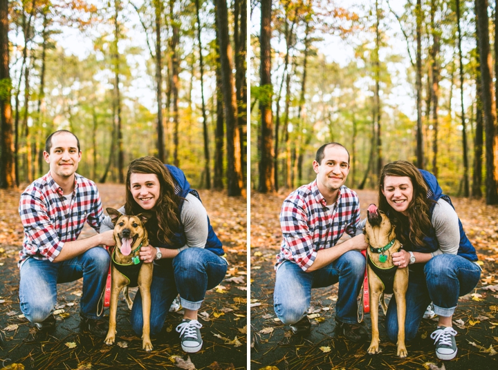 Engagement session with dog