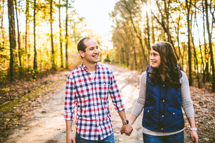 Couple laughing and walking