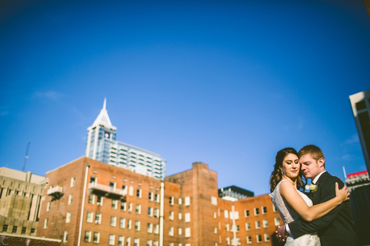 Husband and wife newlywed portrait