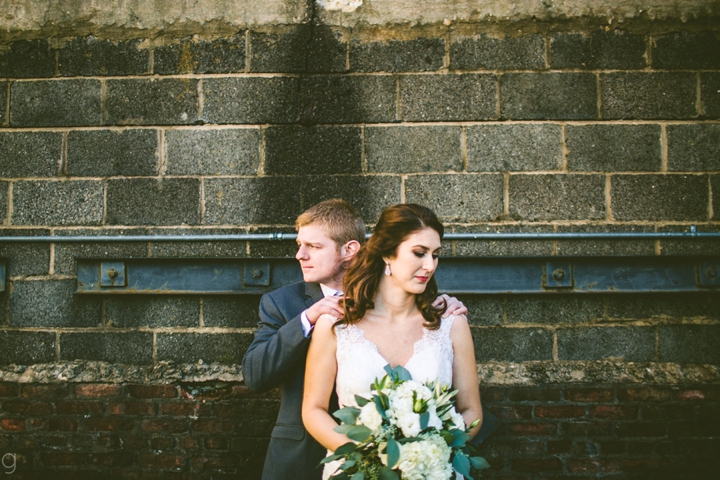 Serious wedding portrait