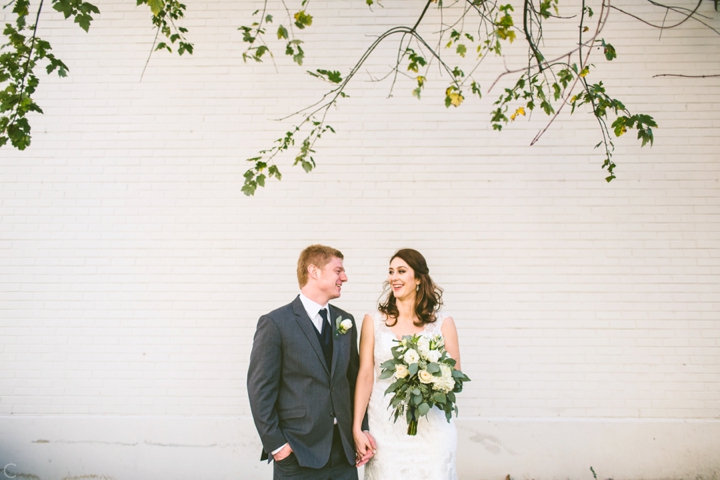 Smiling wedding portrait