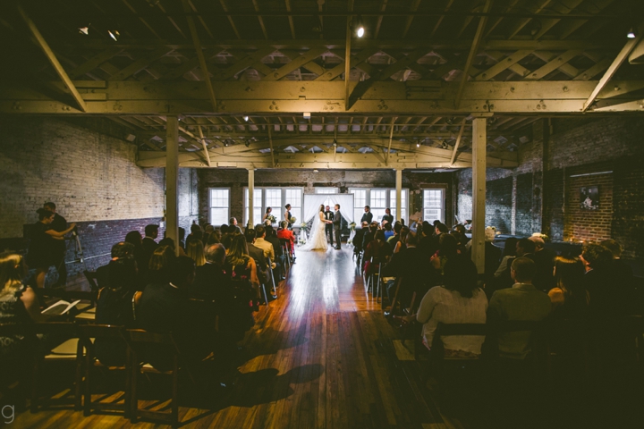 Wedding ceremony at the Stockroom in Raleigh