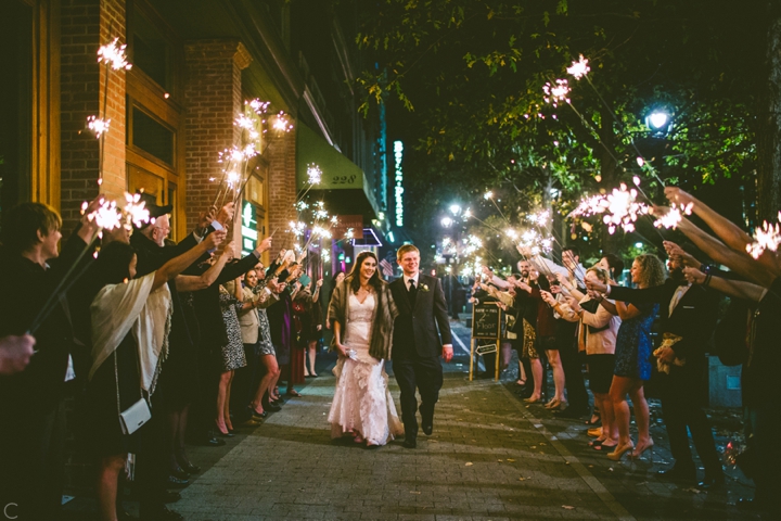 Sparkler exit at wedding