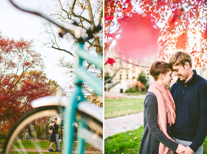 Couple standing on UNC campus