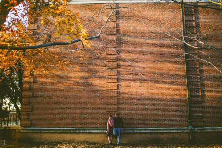 Couple portrait at UNC campus