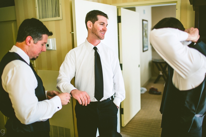 Groom getting ready for wedding