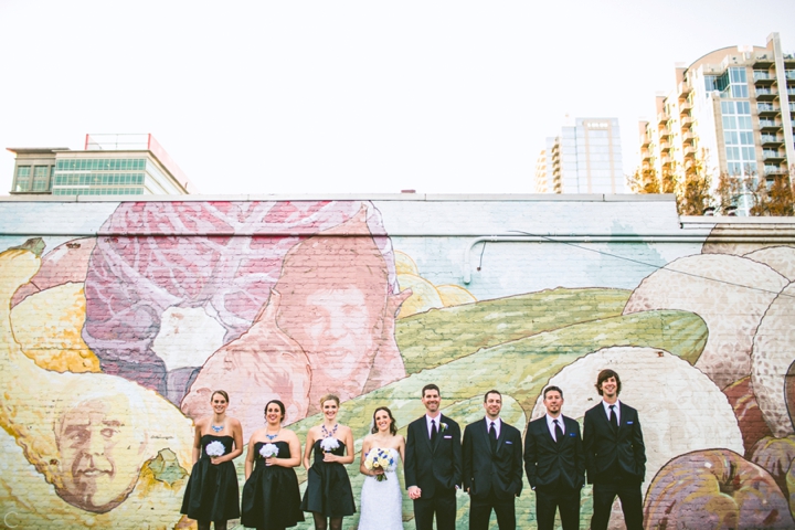 Wedding party wearing black at wedding