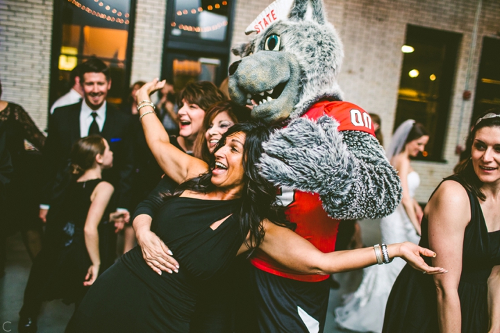 Wedding reception with Mr. Wuf Tuffy