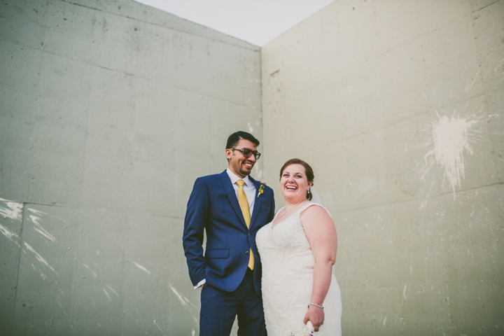 Interracial couple at wedding