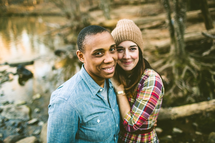 Same sex couple during engagement session