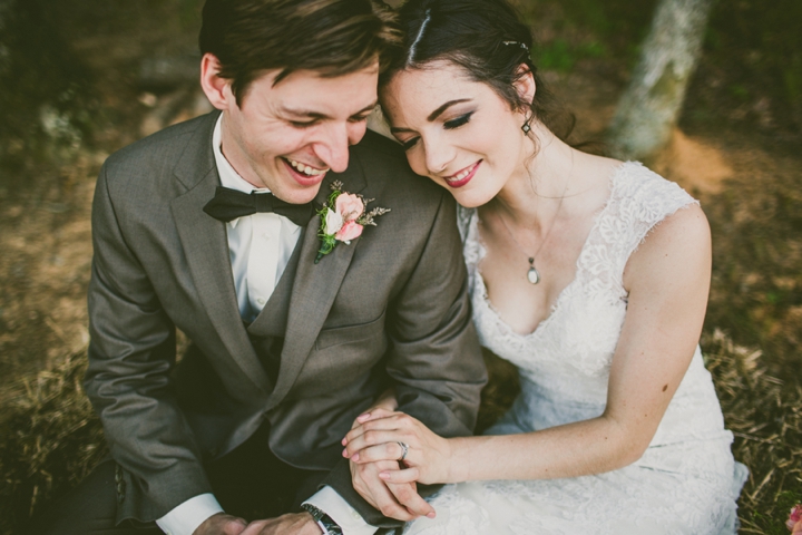 Wedding portrait of couple in Charlotte