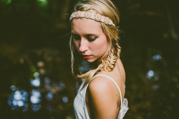 Bride wearing headband