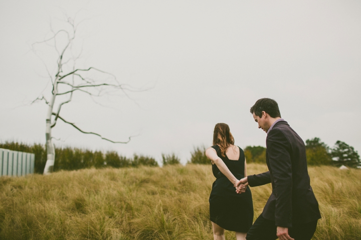 Couple walking at NCMA