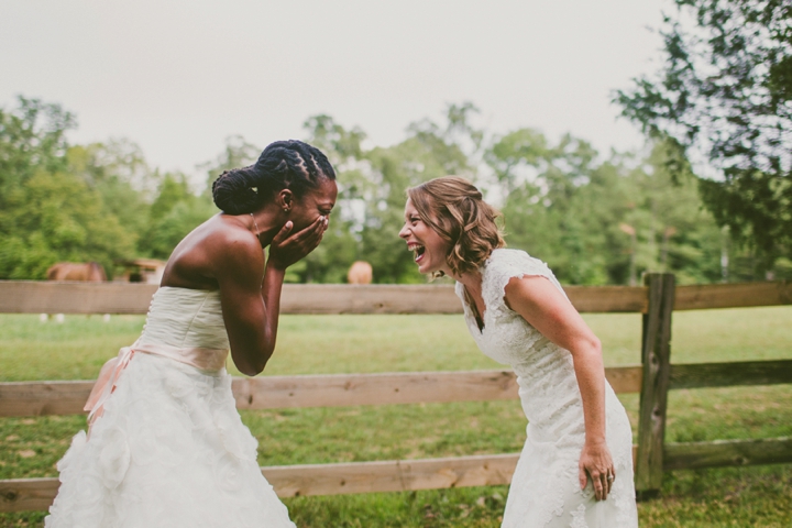 Same sex couple during first look