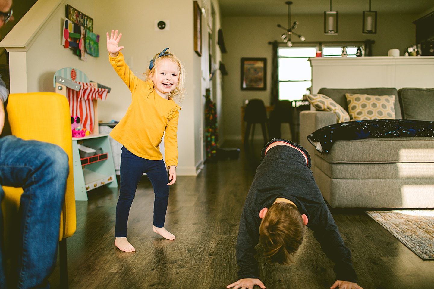 At home lifestyle family photos Raleigh Durham