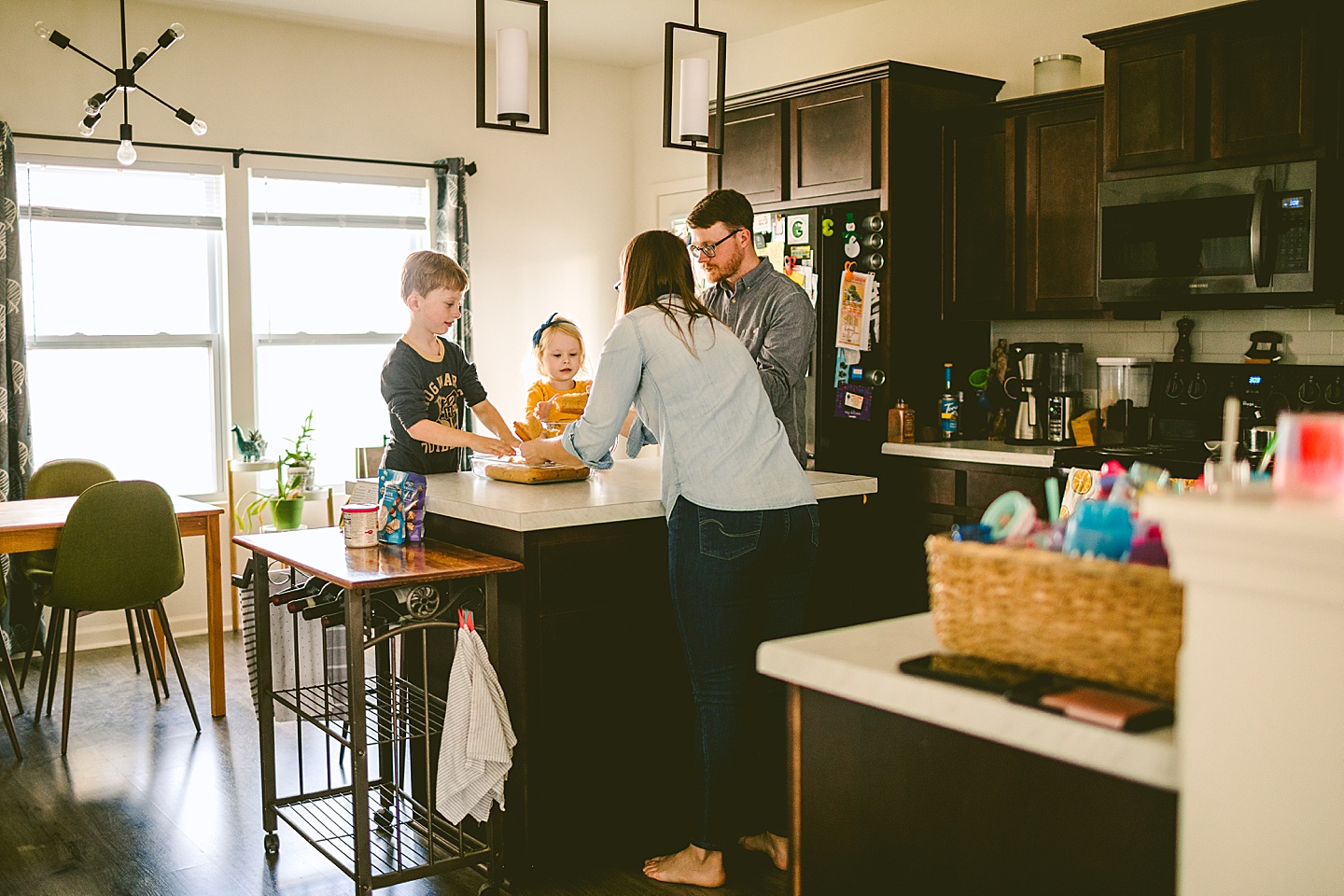 At home lifestyle family photos Raleigh Durham