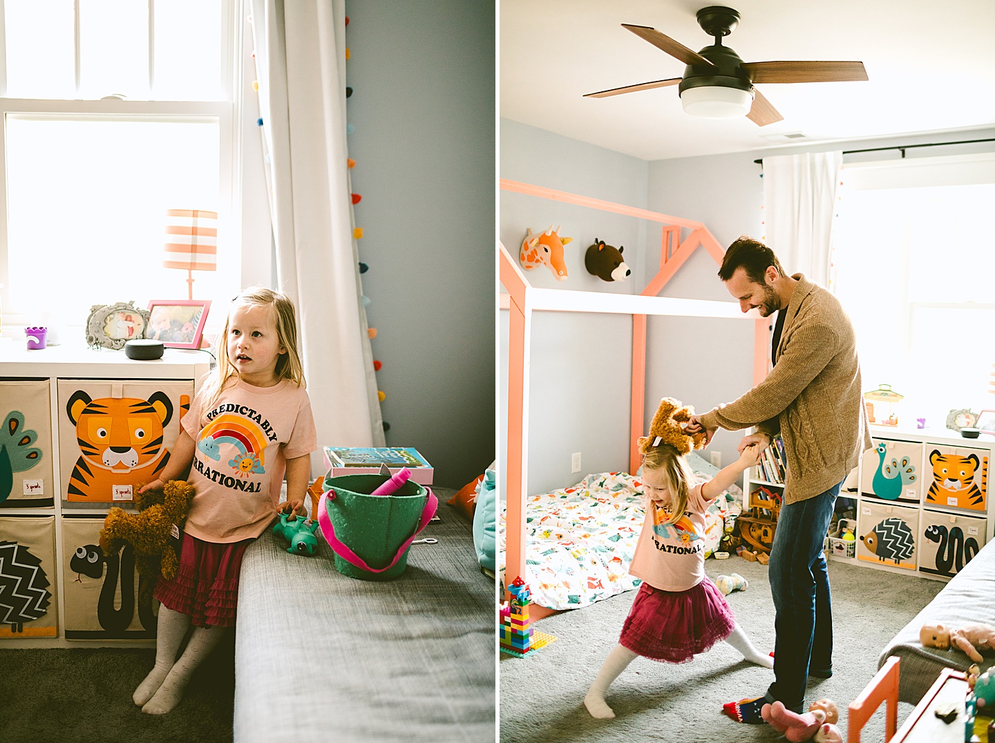 Dad dancing with daughter