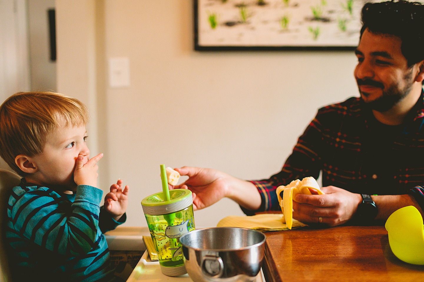 Kid eating a banana