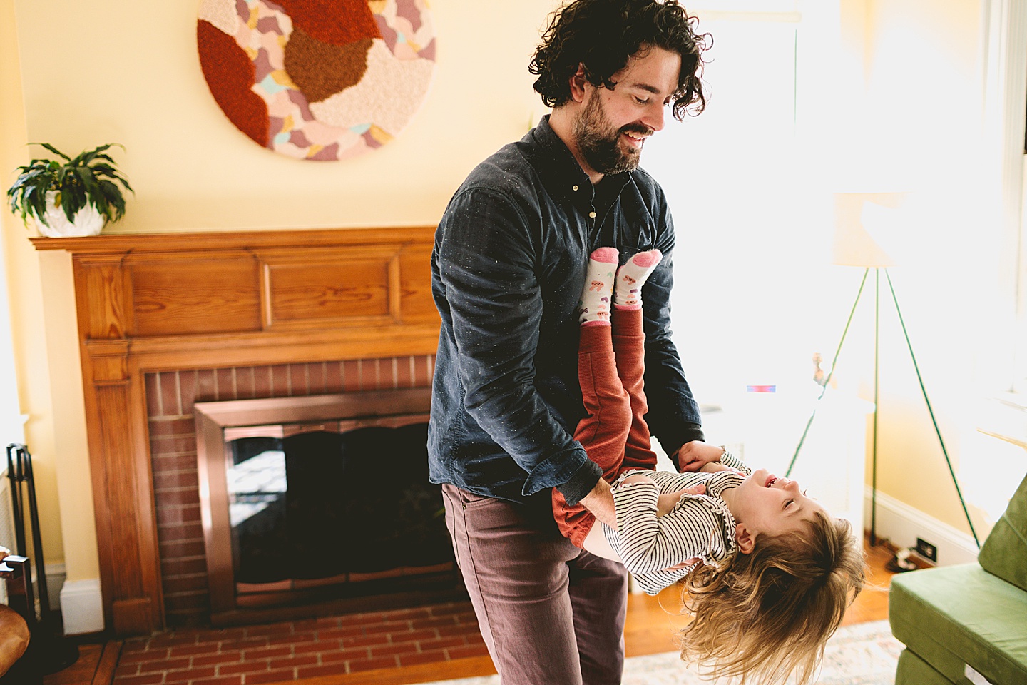 Father and daughter at home docoumentary photographs